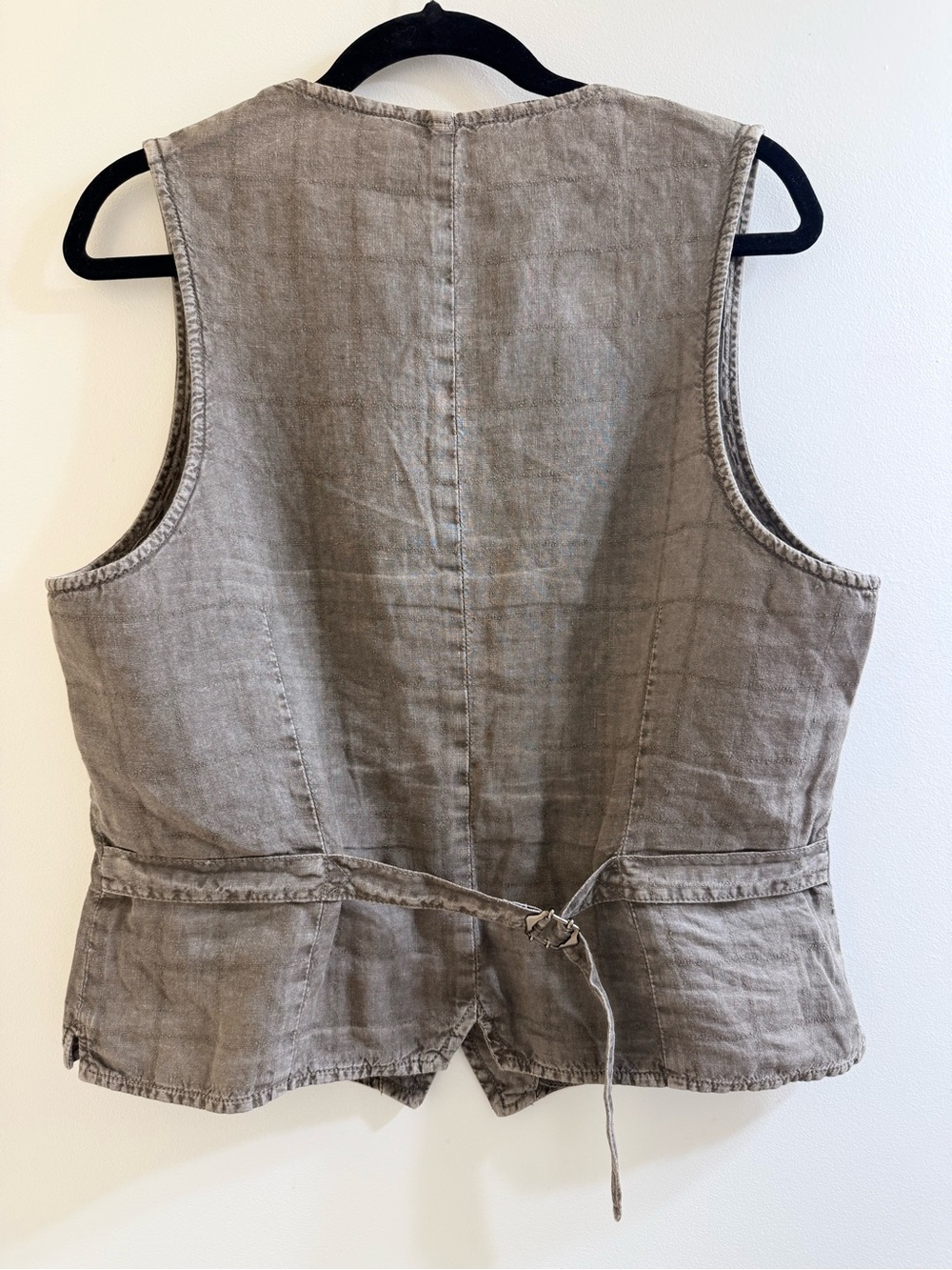 L.B.M. 1911 Distressed Linen Blend Waistcoat Vest Grey Mens IT 50 R US L slim - Picture 4 of 9